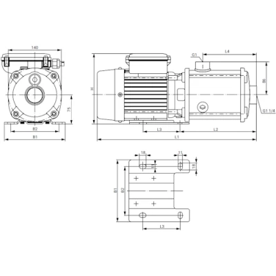 Насос многоступенчатый Wellmix CMI 4-60T-BQCE поверхностный, корпус - нержавеющая сталь, мощность - 1кВт, напор - 47м, производительность - 67л/мин, 220/380В