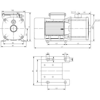 Насос многоступенчатый Wellmix CMI 12-10T-BQCE поверхностный, корпус - нержавеющая сталь, мощность - 1кВт, напор - 14м, производительность - 200л/мин, 220/380В