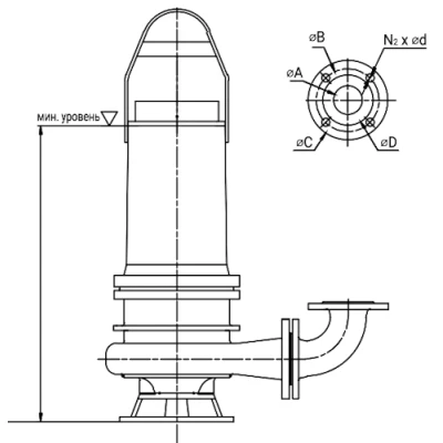 Колено Wellmix Ду80 для канализационного насоса WQ