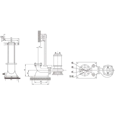 Муфта трубная Wellmix Ду65 автоматическая для насосов фекальных серии GNWQ