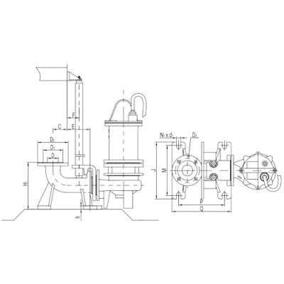 Муфта трубная Wellmix Ду50 автоматическая для насосов фекальных серии WQ