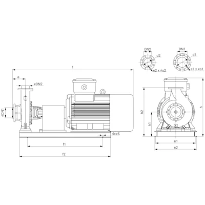 Насос консольный Wellmix NKW 150-125-315-132/2-380-G-BQQE поверхностный, корпус - чугун, мощность - 132кВт, напор - 90м, производительность - 6333л/мин, 380В