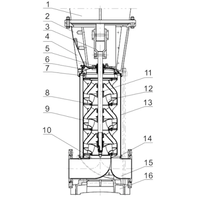Насос многоступенчатый Wellmix CVF 150-1-1-HQCV поверхностный, корпус - нержавеющая сталь, мощность - 11кВт, напор - 20м, производительность - 2500л/мин, 380В