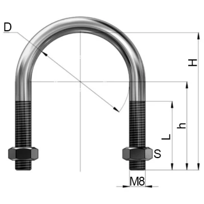 Скоба ЗЕТАРУС C 439 Ду50 (Дн40-49) корпус – оцинкованная сталь, присоединение – резьба М8