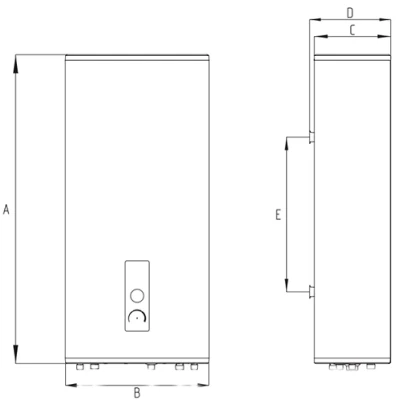 Бойлер косвенного нагрева ZOTA DORADO настенный, объем - 80л, мощность - 2.5кВт, корпус - нержавеющая сталь, Tmax 75°C, подключение - нижнее