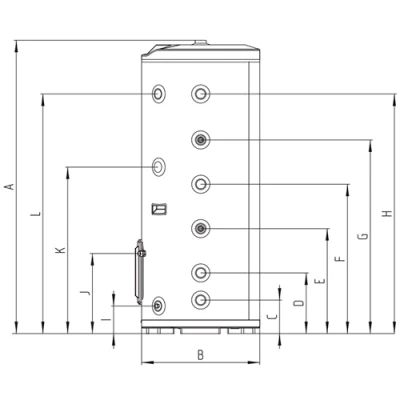 Бойлер косвенного нагрева ZOTA E-HOT напольный, объем - 200л, мощность - 3кВт, корпус - эмалированная сталь, Tmax 99°C, подключение - нижнее