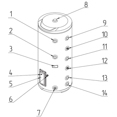 Бойлер косвенного нагрева ZOTA E-HOT напольный, объем - 200л, мощность - 3кВт, корпус - эмалированная сталь, Tmax 99°C, подключение - нижнее