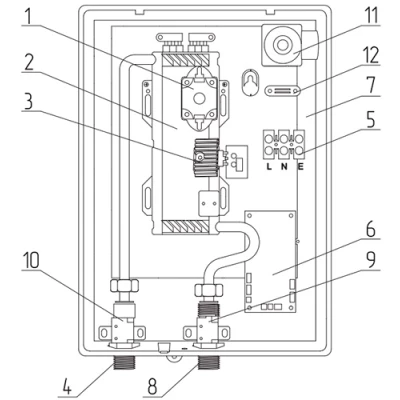 Водонагреватель электрический проточный ZOTA JOY настенный, мощность - 7кВт, корпус - нержавеющая сталь, Tmax 95°C, 220В