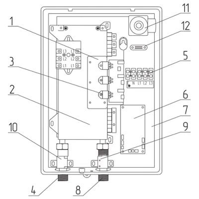 Водонагреватель электрический проточный ZOTA JOY настенный, мощность - 9кВт, корпус - нержавеющая сталь, Tmax 95°C, 380В