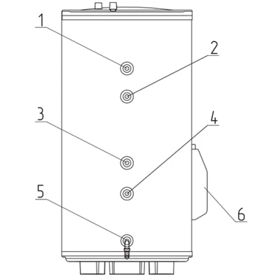 Бойлер косвенного нагрева ZOTA TUNA напольный, объем - 200л, мощность - 5кВт, корпус - нержавеющая сталь, Tmax 90°C, подключение - боковое