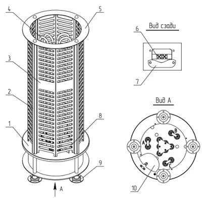 Электрокаменка ZOTA VIZA 15 напольная, мощность - 15кВт