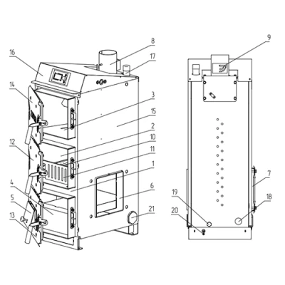 Котлы твердотопливные ZOTA Focus пеллетные, напольные, мощность - 12-22кВт