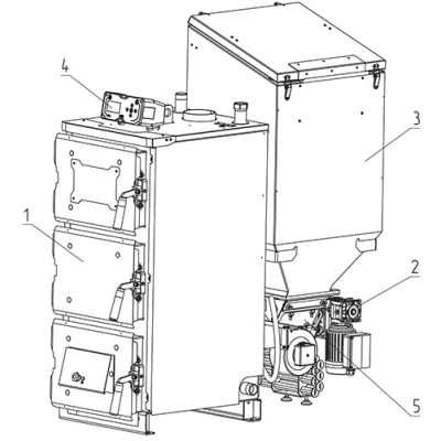 Котлы твердотопливные ZOTA Rio универсальные автоматические, напольные, мощность - 13-26кВт, объем бункера - 210л