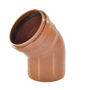 Отвод НПВХ Агригазполимер Дн160 угол 45 градусов раструбный для наружной канализации, безнапорный, коричневый