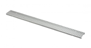 Решетка для дренажного желоба Alca Plast 100 мм прямая, 270отв х 64мм2, оцинкованная сталь