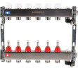 Коллектор стальной ROMMER RMS-1201 с расходомерами, с клапаном выпуска воздуха и сливом, 6 выходов