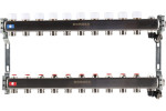 Коллектор стальной ROMMER RMS-3201 в сборе без расходомеров, с клапаном выпуска воздуха и сливом, 10 выходов