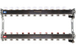 Коллектор стальной ROMMER RMS-3201 в сборе без расходомеров, с клапаном выпуска воздуха и сливом, 11 выходов