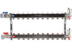 Коллектор стальной ROMMER RMS-3210 в сборе без расходомеров, 11 выходов