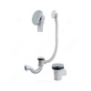 Сифон для ванны трубный Орио А-2108 Дн40x1 1/2″ автоматический, выпуск для ванной 1 1/2″ , без отвода в канализацию