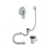 Сифон для ванны трубный Орио А-21089 Дн40x1 1/2″ автоматический, подключение к канализации 40/50 мм переходная гофрированная трубка, выпуск для ванной 1 1/2″