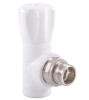Клапан РосТурПласт PP-R Ду20x1/2″ Ру25 запорный, угловой, для радиатора, белый (вентиль)