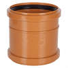 Муфта канализационная TEBO Дн110 безнапорная, соединительная, материал - полипропилен PP, оранжевая, для наружной канализации