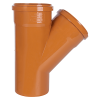 Тройник канализационный TEBO Дн110 45° давление - безнапорное, материал - полипропилен, оранжевый, для наружного монтажа