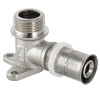 Угольник для металлопластиковых и PE-X труб Valtec VTm.255.N.001604 Дн16х1/2″ Ру25, латунный, присоединение пресс / наружная резьба (водорозетка)