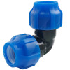 Угольник Wester 0-18 1 1/4″ Дн32 Ру10 90° для ПНД труб, корпус - пластик, присоединение - компрессионное / компрессионное, цвет - синий