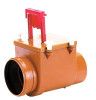 Клапан обратный канализационный HL 710.1 Дн110 безнапорный с автоматической заслонкой из нержавеющей стали, ручным затвором и прочисткой