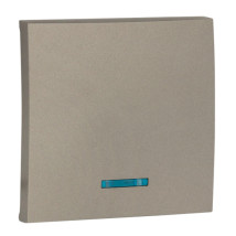 Лицевая панель выключателя одноклавишного EKF Валенсия с индикатором, встраиваемая, корпус - поликарбонат, степень защиты IP20, цвет - кашемир