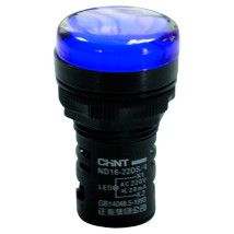 Лампа сигнальная CHINT ND16-22DS/4 укороченная, со встроенным конденсатором 20А, 230В, IP40, цвет –  синий