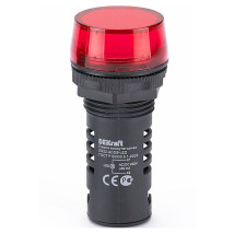 Лампа сигнальная DEKraft ЛК-22-ADDS диаметр отверстия – 22 мм, LED 220В АС/DC, IP54, цвет – красный