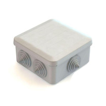 Коробка распаячная CHINT 100х100х50мм для наружного монтажа IP55 6 гермовводов, с защелкивающейся крышкой, цвет - серый