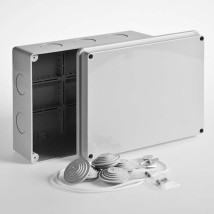 Коробка распределительная Ruvinil ОП 195x240x90, корпус - пластик, цвет - серый