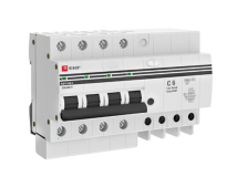 Автоматический выключатель дифференциального тока четырехполюсный EKF PROxima АД-4 С6 АС30 4P, ток утечки - 30 мА, переменный, сила тока - 6 А, отключающая способность - 4.5 кА
