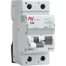 Автоматический выключатель дифференциального тока двухполюсный EKF AVERES DVA-6 1P+N 4 A (D) 30 мА (A), ток утечки 30 мА, переменный, сила тока 4 A
