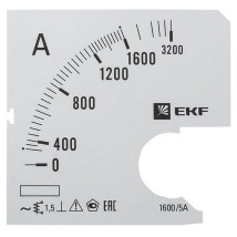 Шкала сменная EKF PROxima 1600/5А-1.5 для амперметра А961, размер - 96x96 мм