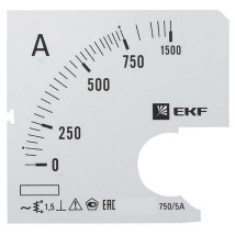 Шкала сменная EKF PROxima 750/5А-1.5 для амперметра А961, размер - 96x96 мм