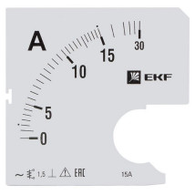 Шкала сменная EKF PROxima 15/5А-1.5 для амперметра А961, размер - 96x96 мм