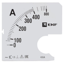 Шкала сменная EKF PROxima 400/5А-1.5 для амперметра А961, размер - 96x96 мм