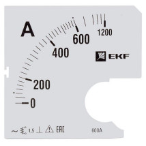 Шкала сменная EKF PROxima 600/5А-1.5 для амперметра А961, размер - 96x96 мм