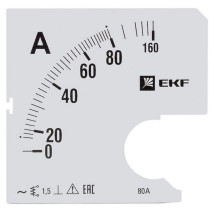 Шкала сменная EKF PROxima 80/5А-1.5 для амперметра А961, размер - 96x96 мм