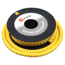 Маркер кабельный EKF PROxima EC-2 сечение 4.0 мм2 обозначение - 0, упаковка - 500 шт, материал - ПВХ, цвет - желтый