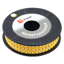 Маркер кабельный EKF PROxima EC-1 сечение 2.5 мм2 обозначение - A, упаковка - 1000 шт, материал - ПВХ, цвет - желтый