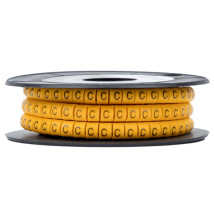 Маркер кабельный EKF PROxima EC-1 сечение 2.5 мм2 обозначение - C, упаковка - 1000 шт, материал - ПВХ, цвет - желтый