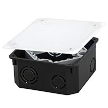 Коробка распределительная EKF КМТ-010-022 107х107х50 мм с крышкой и клеммным терминалом, для твердых стен, корпус – полипропилен/полистирол, IP42, цвет – черный