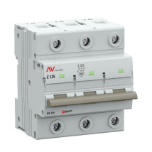 Автоматический выключатель трехполюсный EKF AVERES AV-125 3P (D) 125А 10кА, сила тока 125 A, тип расцепителя D, отключающая способность 10 кА