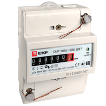 Счетчик электроэнергии однофазный EKF СКАТ 101М/1-3 Ш Р1 5(60)А, одно-тарифный, ЭМОУ, встроенные 2 шунта, на DIN-рейку